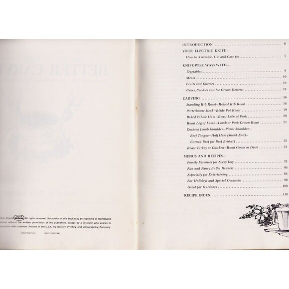The Electric Knife Way to Better Carving 1967 1st Ed Softcover Color Photos - Picture 4 of 10